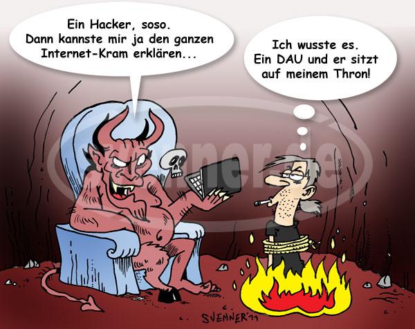 Cartoon Hacker in Hell Cartoon Hacker in Hell